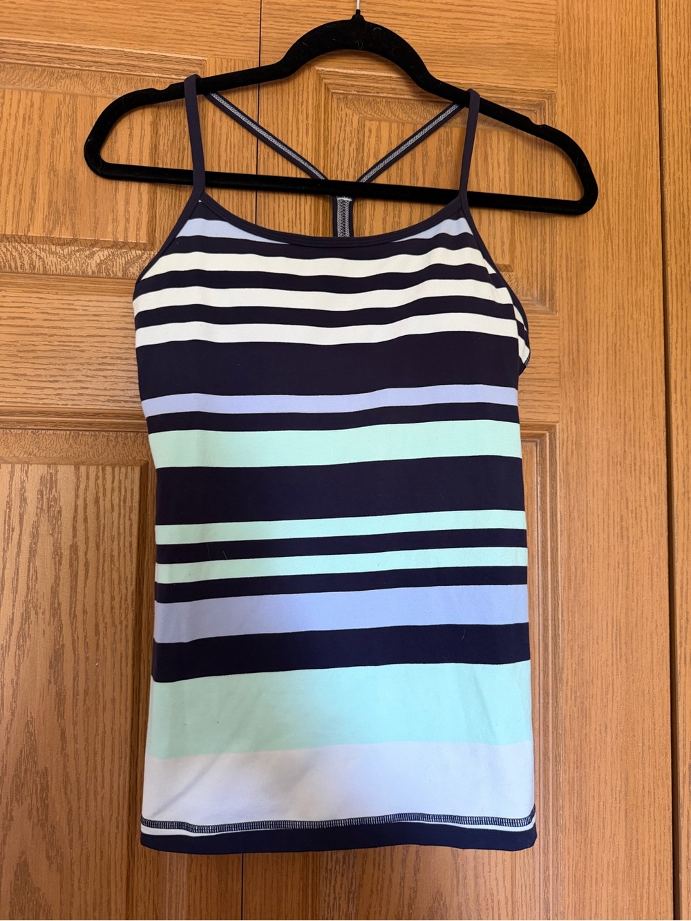 lululemon athletica Navy, Mint & Light Blue Striped Tank